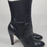 Alaïa Black High Rise Ankle Boots Perforated Trim Leather Size 38.5 Boho Cowboy Photo 1