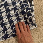 ZARA Basic Navy Houndstooth Slim Ankle Pants | Y2K Preppy Workwear Trousers L Photo 5