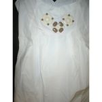 New Womens 4 S NWT Designer Brian Dales White Dress 40 Cotton Stones Tan Italy Photo 2