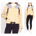 All:Row cropped gingham trim hooded trench coat size small Tan Photo 1