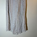 J. Jill Love Linen Chevron Stripe Sleeveless Dress Beige White Size XL Tan Photo 2