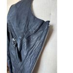 Topshop  Kate Moss Black Leather Jacket Women’s Size 4 US Asymmetric Zip Iconic Photo 4