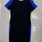 Sandro Stretchy Shift Dress with Blue Satin Detail Photo 5