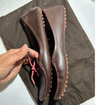 Tod's  Women Gommino Brown pink Leather driving Loafers Size 36.5 w dustbag Photo 7
