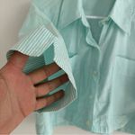 ZARA  Light Green Striped Button-Up Crop Shirt Size: XS Photo 5