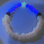 Kandi Swiftie glow in the dark festival concert bracelet RAVE BABY, OOAK Pink Photo 1