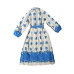 Celina Moon Long‎ Sleeve Bell Print Midi Dress Sky Blue Size Large Photo 7