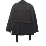 Sandro  Sportswear Womens Black Wool Blend Military Style Tie‎ Belted Coat Size L Photo 1