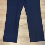 Ralph Lauren Lauren Womens Navy Blue Straight Leg Pants Size 14 Cotton Blend Photo 3
