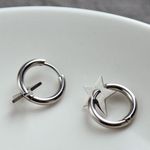 Stainless Steel Star Hoop Earrings for Men Women,Star Earrings Silver Photo 1