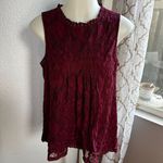 Doe & Rae Burgundy Sleeveless Lace Top Size M Photo 1