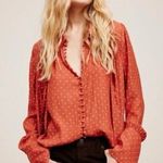 Free People  Terracotta Kennedy polka Dots blouse Photo 0