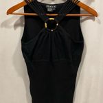 Y2K black ribbed sexy strappy o ring color sleeveless sweater Tracy M Brown Size L Photo 6