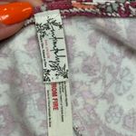 Free People  Intimately Floral Deep V Bodysuit Red Pink Boho Print Size Large EUC Photo 1