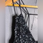 Free People  Girl Glitter Mini Slip Embellished Black Dress Medium Photo 7
