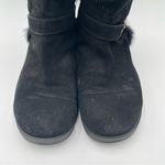 Coach Deeann Black Boots Fur Trim Gold Buckle Black Mid-Calf A7294 Size 9B Photo 8