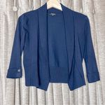 Premise  Studio Blue Cropped Open Front 3/4 Sleeve Cardigan Size Small Photo 0