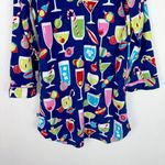Nick & Nora  Christmas Cocktails Flannel Sleep Shirt Size Medium M EUC Photo 6