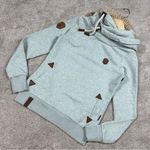 Naketano  Darth Cowl Neck Hooded Sweatshirt Longsleeve in Light Green Mint M Photo 2