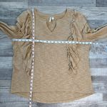 Cato  beige long sleeve ruffle front sweater size large E14 Photo 4
