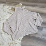 Aerie Beige Open Knit Turtleneck Sweater Photo 0