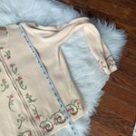 Vintage Yellow Sweater Jacket With Floral Embroidery Size small Photo 6