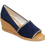 Jack Rogers Blue Suede Palmer Jute Wrapped Wedge Espadrille Peeptoe Shoes 9.5 Photo 1
