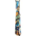 Anthropologie RANNA GILL TROPICALIA Blue‎ Wedding Guest Gold Beaded Maxi DRESS 2 Photo 5