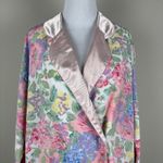 Victoria's Secret  Gold Label Robe Womens Medium Pink Satin Floral Double Breasted Photo 1