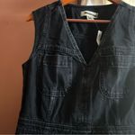 Madewell Denim Cap-Sleeve Mini Dress in Tarrybrook Wash Black V-Neck NWT Size 4 Photo 3