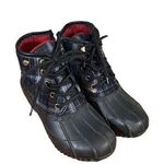 Tommy Hilfiger Black & Blue Duck TW Roan Zipper Rain Boots Women Sz 7 Photo 0