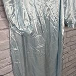 Vintage Nicole Nightgown Long Sleeve Satin Shiny Blue Size L Floral Lace Union Size L Photo 6