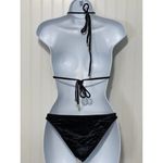 SHAN Velours Onyx Black Velvet Bikini Set Size 8‎ Triangle Top & Bottom Swimsuit Photo 9