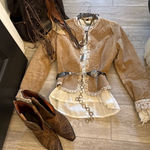 Saguaro khaki suede leather jacket EUC Tan Size M Photo 1