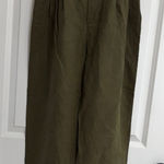 ZARA  Womens Khaki Green Paperbag Trousers Photo 0