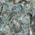 Tommy Bahama Top Women's 10 Multi Color Paisley Button Up Long Sleeve Blouse Photo 2