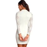 Lulus  White Long Sleeve Mini Cocktail Dress Size Small White Bodycon Party Dress Photo 1