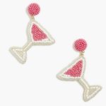 J.Crew  Beaded Martini Glass Statement Earrings NEW Photo 0