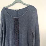 Chatoyant Blue Sponge Knit Blouse Top Photo 7