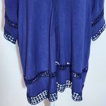 Valerie Stevens Navy Top with Crochet Lace Accents Size XL Navy Blouse Photo 2