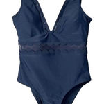 Cupshe  Swimsuit Womens Size M One Piece Blue Molded Cups Ruffles Shoulde NWT Photo 0