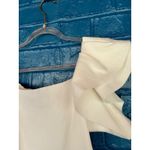 Strut & Bolt White Square Neck Top Ruffle Sleeve Knit Blouse Modern Sleeveless Photo 6