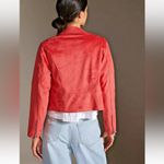 Anthropologie  HUTCH FAUX SUEDE ZIPPER MOTO JACKET COAT CORAL PINK‎ Xs Photo 2