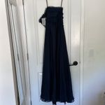 Monique Lhuillier NWT  Bridesmaid Navy Strapless Chiffon Gown Dress Sz 4 Photo 8