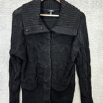 Talbots  Petites M Black Cable Knit Cotton Fisherman Shawl Collar Cardigan Photo 0