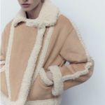 ZARA  Women's Faux Shearling Double Faced Jacket (Light-camel)  Photo 3