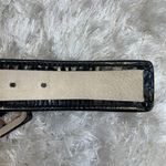 Black Patent Leather Wide Quilt Textured Belt Small Photo 5