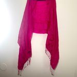 Silk Cashmere Pink fringe scarf shawl wrap Photo 1
