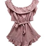 superdown Revolve Angela Wrap Tie Romper in Pink Stripe Women’s Size M Photo 5
