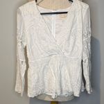 Sail To Sable  White Lace Peplum Blouse Photo 0